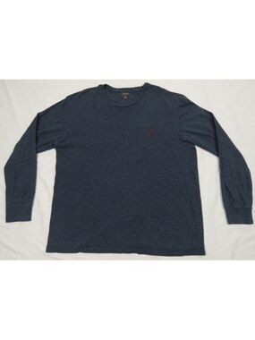 Polo Ralph Lauren Blue Burgundy Pony Long Sleeve Crewneck Pullover T Shirt L